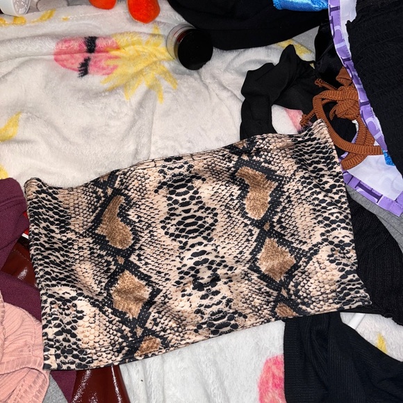 Snake Print Tube Top - Picture 1 of 1